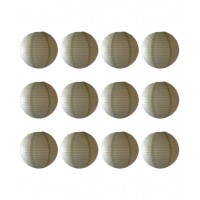 8" Paper Lantern Sandstone Regular Wire Value Pack (12 PCS)